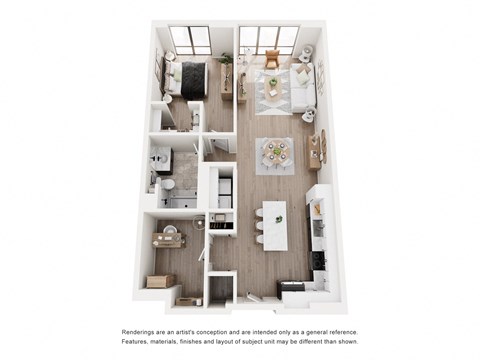 A5 one bedroom 3D floor plan